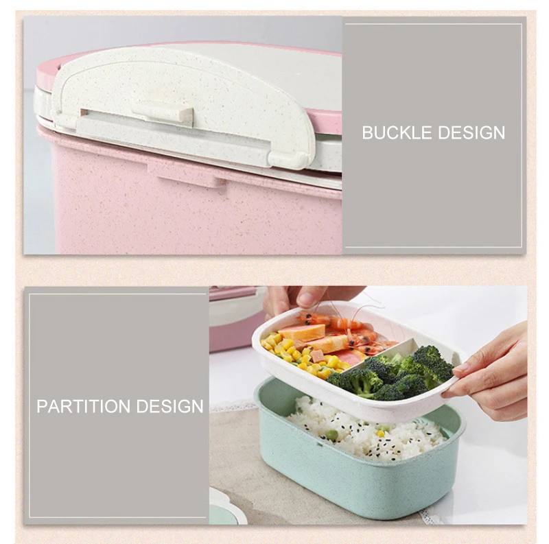 Здоровый материал Ланч-бокс 3 слоя пшеничной соломы Bento коробки микроволновая посуда контейнер для хранения еды Ланч-бокс дропшиппинг