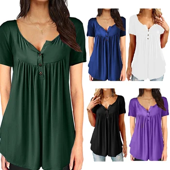 

New 2020 Casual Fashion Women Comfortable Female T-shirt Tshirt T-shirts V-Neck Tops Clothing Plus Size