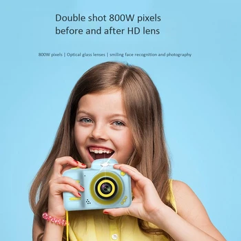 

HOT-DIY Digital Children Camera DSLR Camcorder Dual Lens Cartoon Kids Toys Cartoon Cute Toys Outdoor for Children Baby Gifts