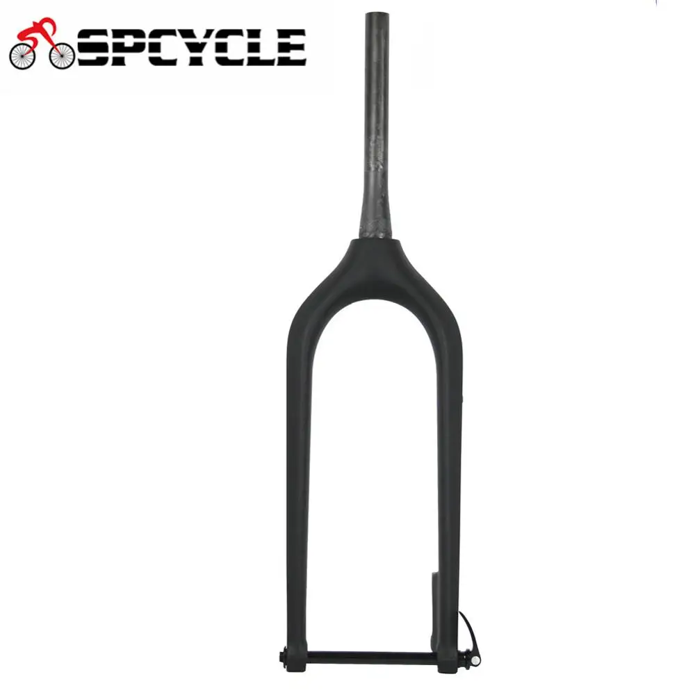 US $118.50 Spcycle 26er Full Carbon Fat Bike Fork Tapered Disc Brake Snow Bicycle Forks 15015mm Mountain Bike Rigid Fork Max Tire 50