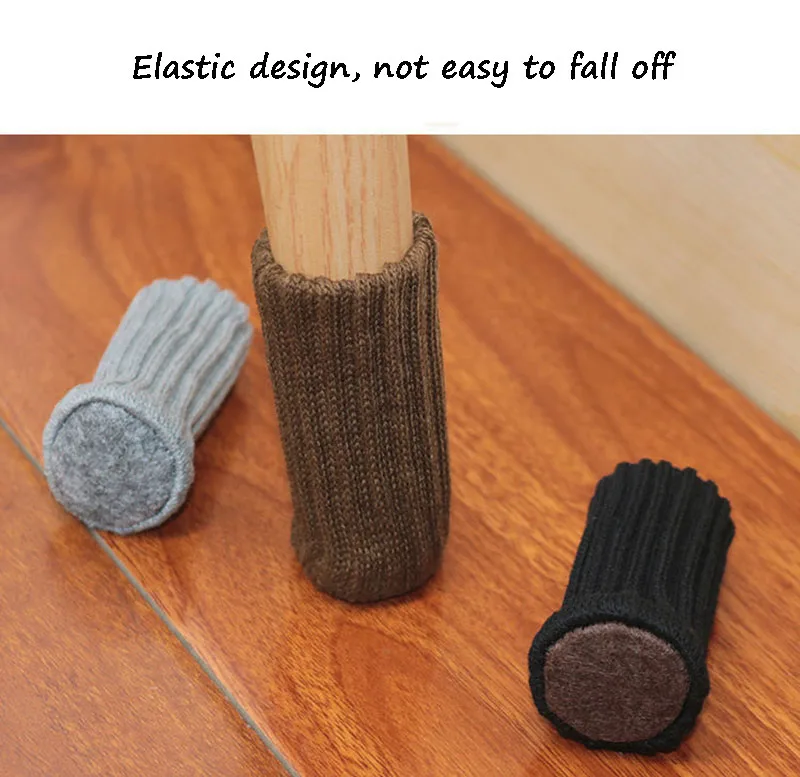 4pcs/Set Anti Slip Furniture Legs Mat For Chair Socks Bumper Damper Table Feet Rug Caps Felt Pads Knitting Protector