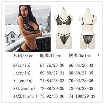 

Imcute 2020 Newest Fashion Woman's Sexy Sexy Sheer Bra Panties Set-Black-L code Sexy women clothes