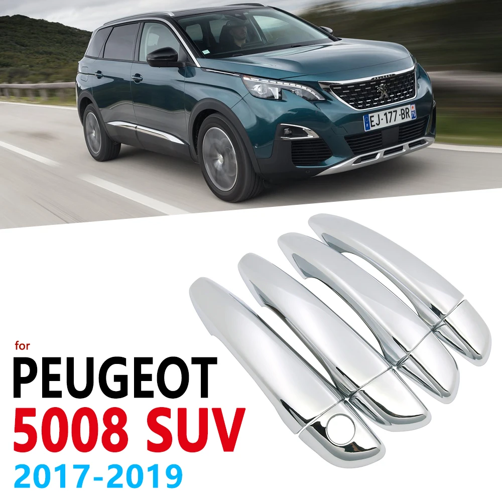 Хромированная накладка на ручки для Peugeot 5008 SUV MK2 2017 2018 2019 автомобильные