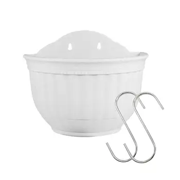 

1pc Plastic Wall Hanging Flower Pot Semi-circular Imitation Leather Pendant Pot