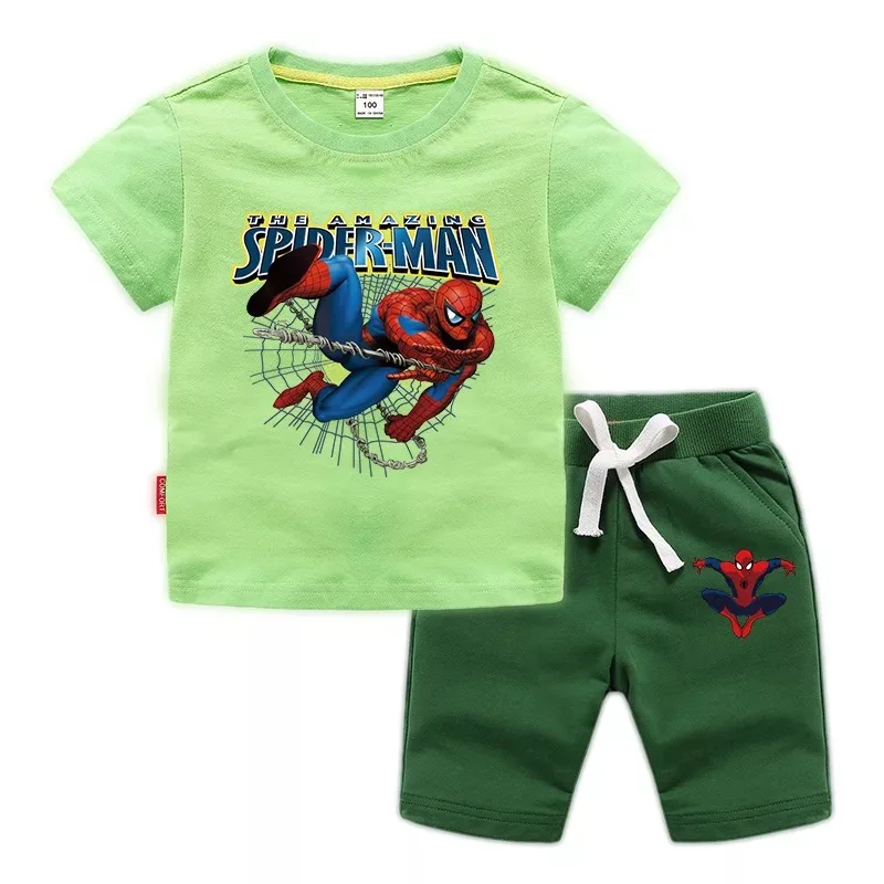 Kids Clothes Spiderman Boys Clothes Set Summer T shirt With Pants Casual Sport Suits 2pcs Tracksuit Outfits