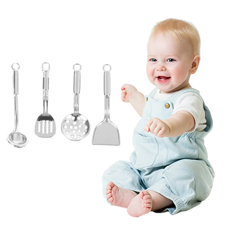  5Pcs Simulation Kitchen Cooking Set Miniature Accessory w/ Hook Spoon Dollhouse Role Play Interactive Kids Gift |