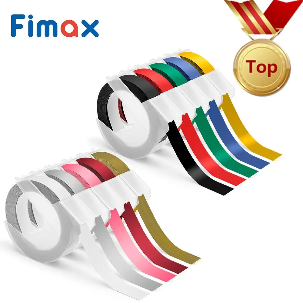 Fimax 10 цветов 9 мм * 3 м Dymo 3D пластиковая лента с тиснением для тиснения этикеток