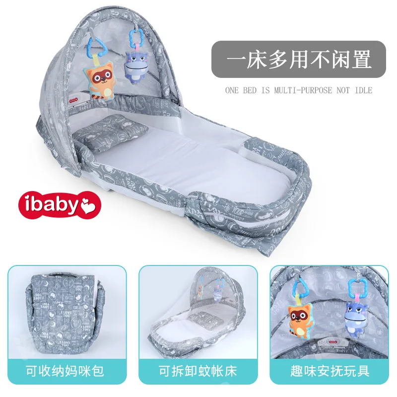 

Baby Nest Foldableportable gaming bed with mosquito net Bed Crib Crib Travel Bed For Children Infant Kids Cotton Cradle A