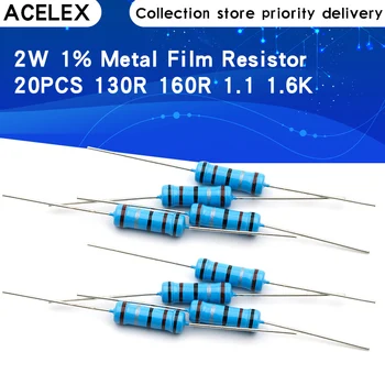 

20pcs 2W 1% Metal Film Resistor 130R 160R 130 160 1.1K 1.3K 1.6K ohm
