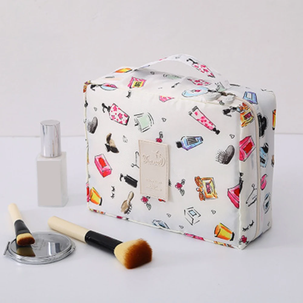 Симпатичная портативная косметичка Съемная межслойная хранение Органайзер сумки кожаная косметичка с ручкой для путешествий - Цвет: A