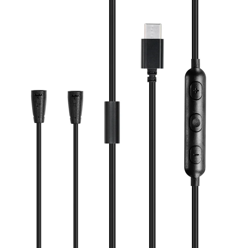 USB Type C Replacement Stereo Audio Cable Extension Music Cord for Sennheiser IE80 IE8I IE8 Headphones