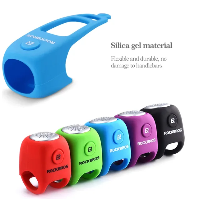 ROCKBROS Electric Cycling Bell 90 dB Horn Rainproof MTB Bicycle Handlebar Silica Gel Shell Ring Bike Bell Bicycle Accessories 1