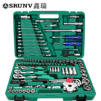 

Sleeve Tube Ratchet Spanner Set Combination Versatile Garage Auto Repair Multi-functional Car Repair Maintenance Toolbox