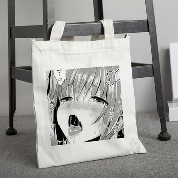 

Casual shoulder bag, canvas, large capacity, Harajuku, uzzang women cartoon punk Women shoulder bag canvas bag cute cartoon art