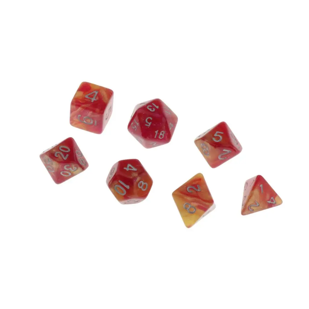  7 Die Polyhedral Dice Dungeons & Dragon D4-D20 D12 Dices Board Game Accessories DND Role Playing Game Dice Set