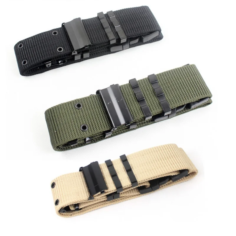 Outdoor Combat Tactical Sport Belt With Plastic Buckle Outdoor Military Army Fan Adjustable Hook& Loop Waistband