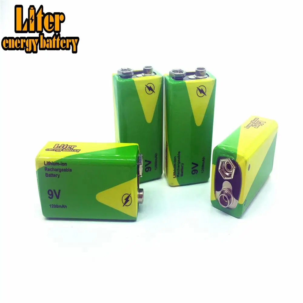 

1/2/4 Pieces High Capacity 1200mah 9v Volt Rechargeable Ni-mh Batteries 9 Voltage Nimh Instruments Smoke Alarm Batterey Pack