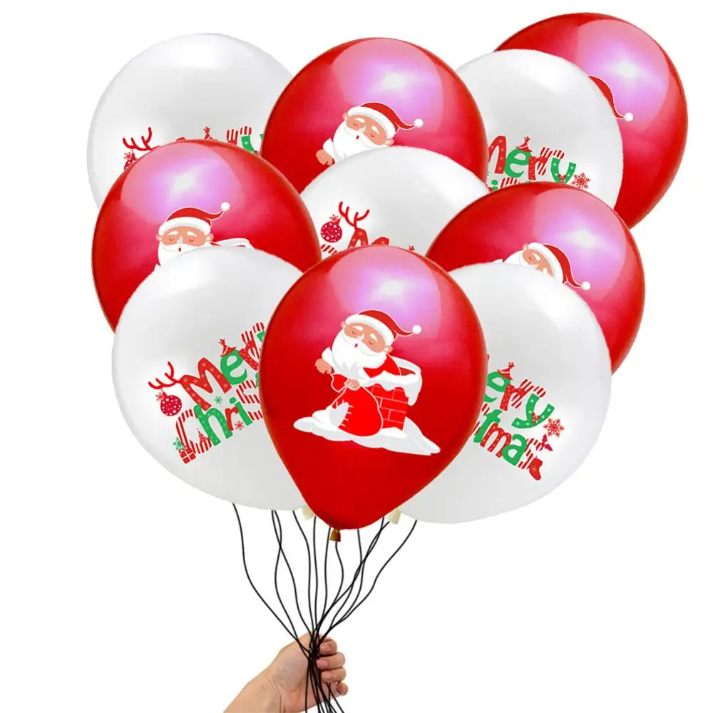 5 шт., 12 дюймов, красный, белый, Санта-Клаус, веселое Рождество, балоннен, счастливый год, детские игрушки, подарки, вечерние украшения
