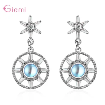 

Exquisite Women Earrings Crystal Sun Earrings Vintage Geometric Cubic Zircon Dangle Earring Fine Jewelry Dropshipping