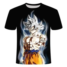 Новинка, футболка с драконом и шариком, Супер Saiyan Dragon Ball Z Dbz Son, футболка Goku Japan Vegeta, уличная, белая, Азиатский Размер 6XL