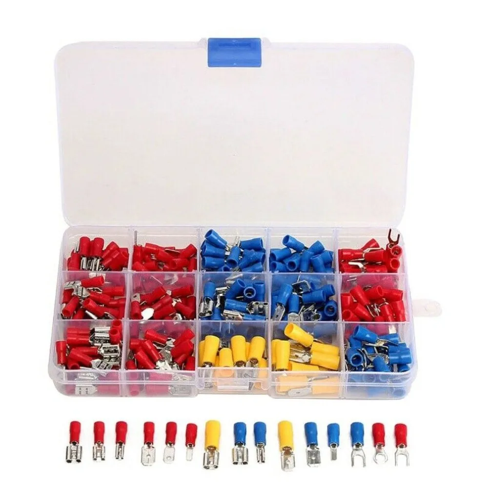 280Pcs Crimp Spade Male Female Terminal Assorted Kit Ring Fork Insulated Electrical Cable Wire Connector Set