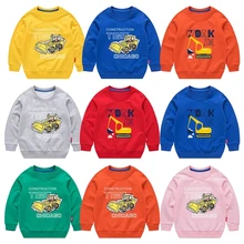 Vêtements en coton pour bébés garçons et filles, hauts, dessin animé, manches longues, pull, T shirt, survêtement décontracté