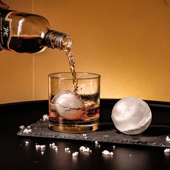

Kitchen Bar Whiskey Round Ice Cube Handmade DIY Silicone Making Mold Whiskey Making Accessories 6 Ice Hockey Making Tray