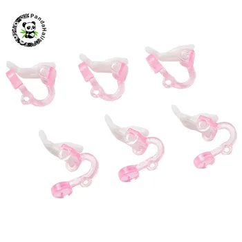 

pandahall 50/100 pcs Plastic Clip-on Earring Findings for Jewelry Findings Earring Components Accessories Pink 14x9x13mm