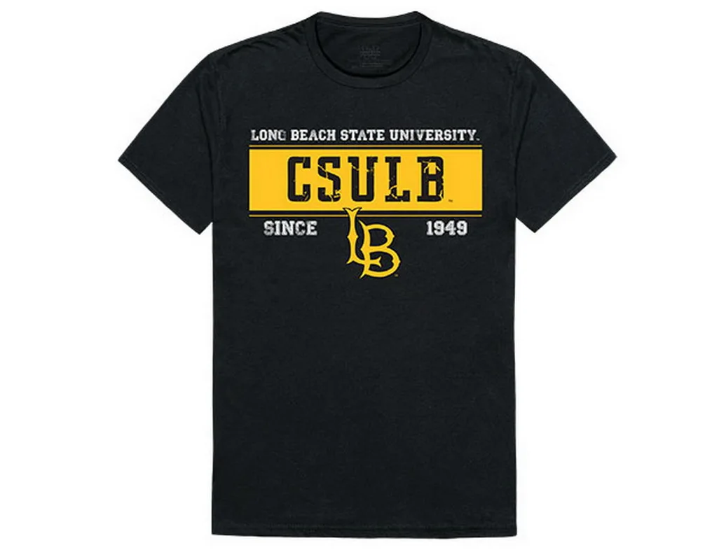 Cal State Университет длинный пляж 49ers LB лицензированный черный Топ Футболка CSULB