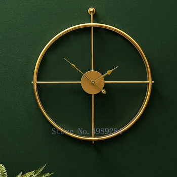 

Creative Nordic clock wall clock Gold metal Wall mount Background wall Modern home living room Decorative accessories decor
