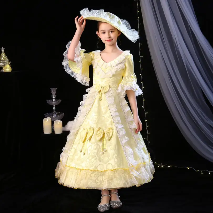 Children's Day Russian Performance Girls princess dress Lace spliced Halloween Court Dress Modis Kids Clothes vestidos Y1455 | Детская