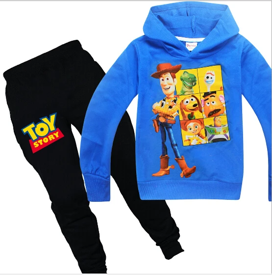 Toy Story/комплект повседневной одежды 4 Woody толстовка с длинными рукавами+ штаны костюм с футболкой для мальчиков и девочек детская одежда для сна спортивный