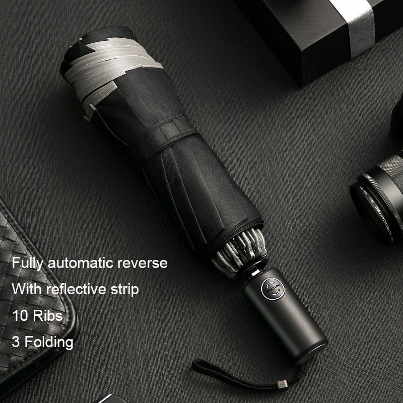 Folding Automatic Umbrella Three Folding Male Female Parasol Rain Windproof