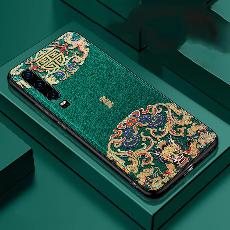 For Huawei P30 Pro Case 3D Emboss Leather Silicon Back Cover Aixuan Original for P30/Huawei Funda | Мобильные телефоны и