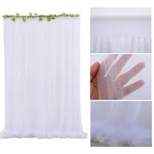

1pc White Sheer Silk Cloth Decorate Curtain Anti-wrinkle Drapes Backdrop DIY Wedding Party Durable Decoration Textiles