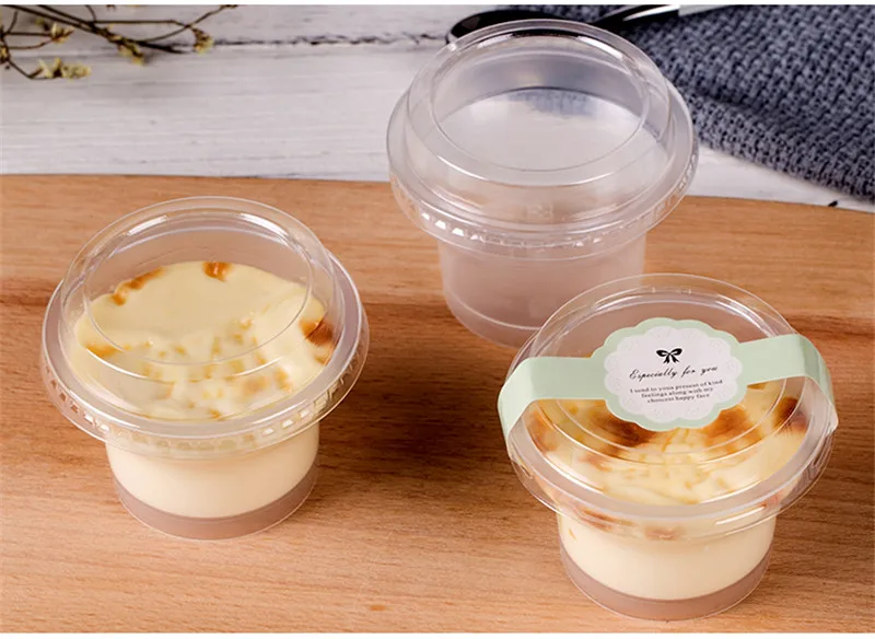 50pcs High quaity net red ice cream cup 100ml small disposable high temperature pudding jelly sauce translucent plastic cups