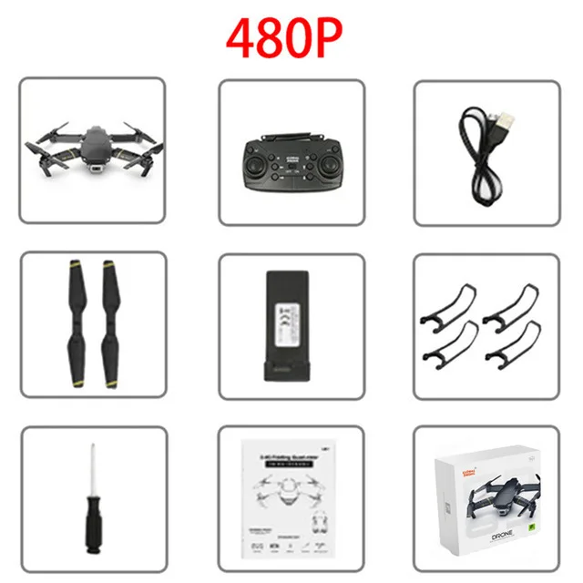 Global drone EXA Dron with camera HD1080P WiFi FPV drone 4K RC helicopter FPV helicopter drone VS drone E58 E520 quadcopter - Color: 480p