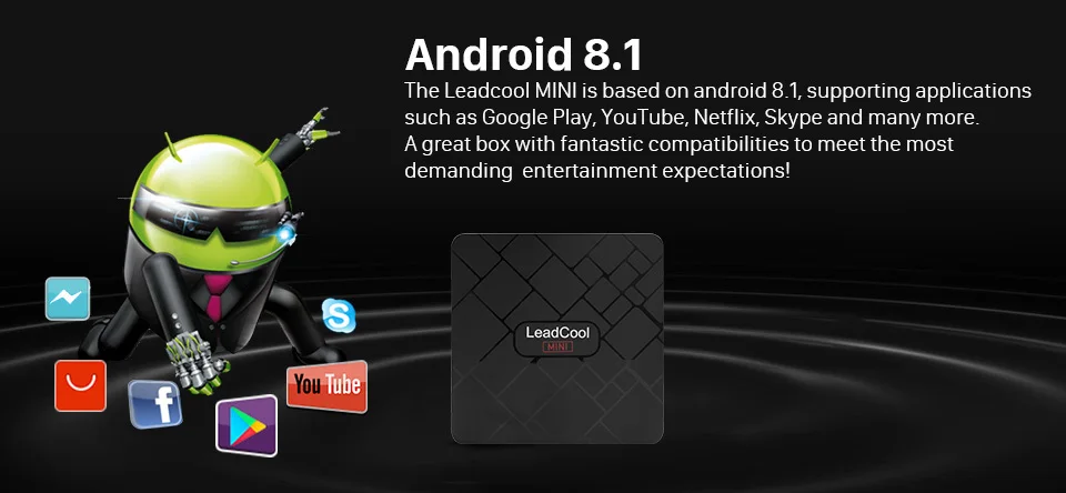 Android 8,1 ТВ приставка Leadcool Mini 1+ 8G 2+ 16G RK3228A Penta Core 4K H.265 декодер LeadcoolMini Android медиаплеер телеприставка