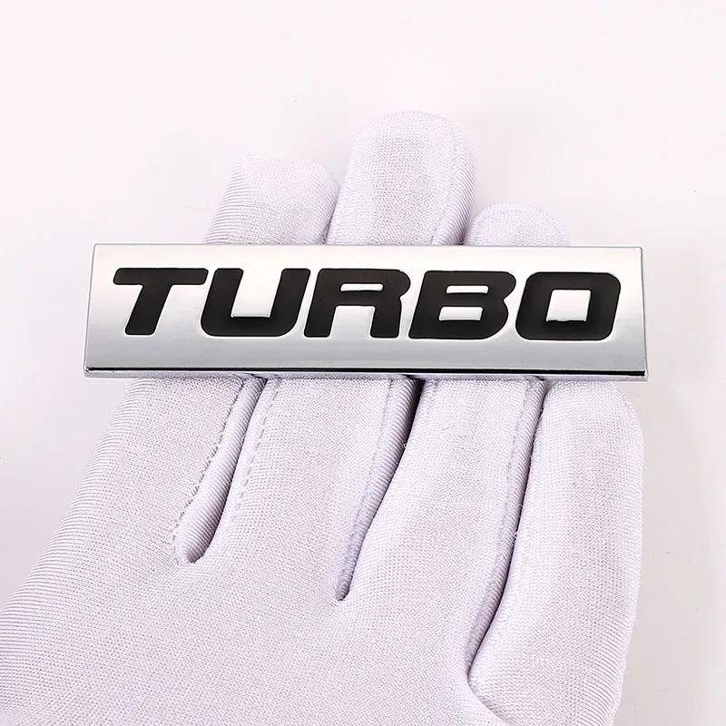 TURBO BLACK Metal Sticker Badge for All Cars Jeeps and SUVs