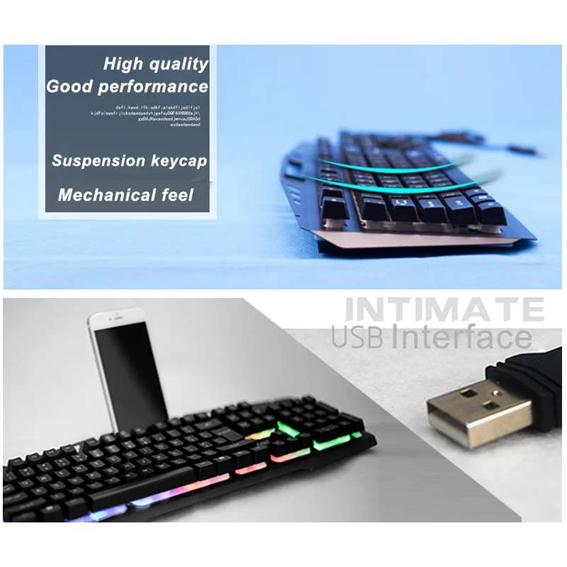 Для босстона Механическая Feel Usb Проводная Подсветка 104 ключей Игровой Набор клавиатуры с держателем телефона 8350