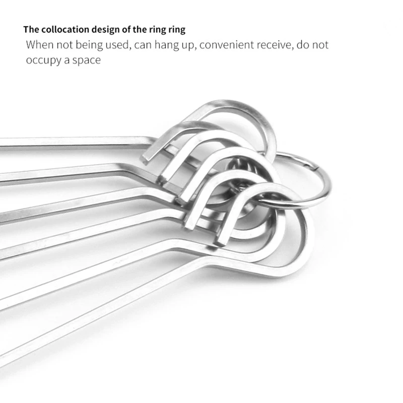 6-piece Set Of Stainless Steel Barbecue Rods For Outdoor Picnics Reusable And Easy-to-clean Barbecue Supplies