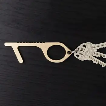 

1Pc Hygiene Hand Antimicrobial Brass Edc Door Opener Elevator For Home Handle non Key Portable Tools Door contact Safety To A4E0