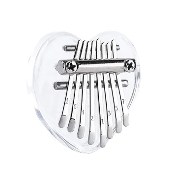 

8-Key Mini Kalimba Thumb Piano Transparent Acrylic Heart Shape Kalimba ASD88