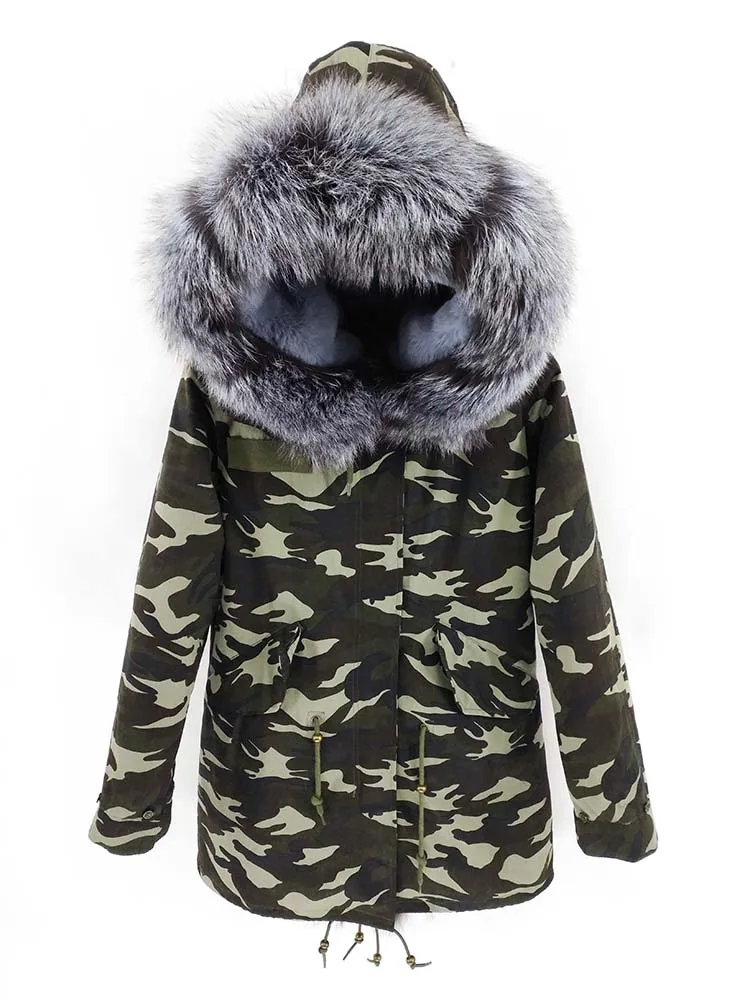 only fur collar 1 Зимняя куртка женская длинная парка настоящий золотой Лисий меховой капюшон, воротник Большая Меховая верхняя одежда Съемные толстые теплые парки уличная - Цвет: only fur collar 1