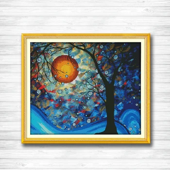 

The tree of dreams Scenery night painting dmc 14CT 11CT counted cross stitch Needlework Set Embroidery kits chinese cross stitch