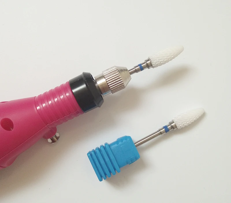 1 шт синий средний+ розовый наконечник керамический сверло для ногтей машина для удаления мозолей для ногтей инструменты для удаления огненных бит 3/3" хвостовик инструменты для ногтей