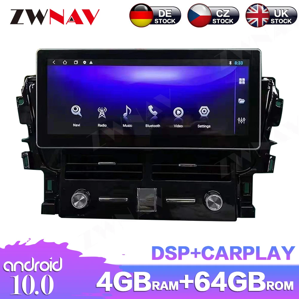 

12.3" Android 10.0 4+64GB For Toyota Prado 2010 - 2017 Car Radio Multimedia Player GPS Navigation Auto Radio Stereo DSP Carplay