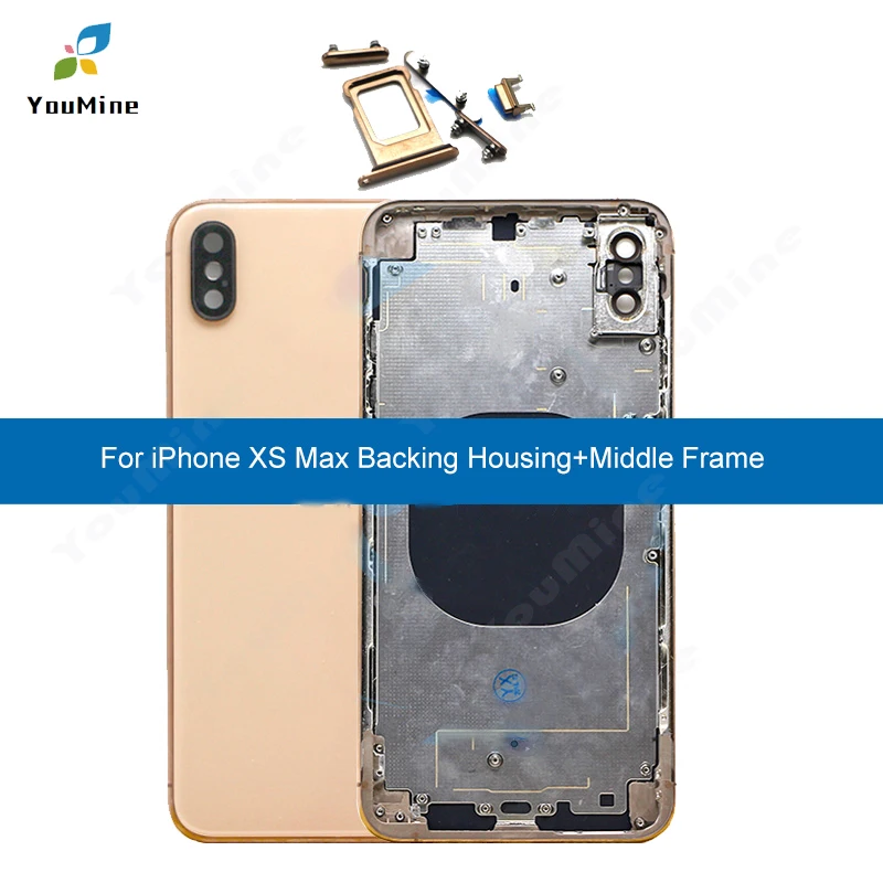 Для iphone XS MAX новая задняя средняя рамка Шасси Полный корпус сборка батарея Крышка для iphone XS MAX задняя крышка+ Боковая кнопка