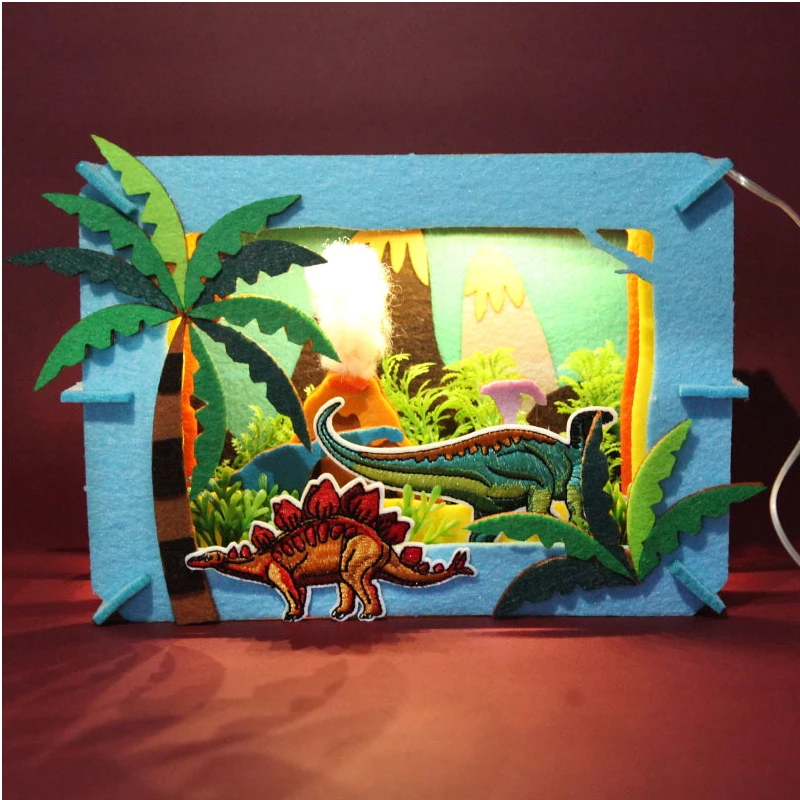 

3D stereo light and shadow cloth carving lamp small night lamp spend time making cloth material bag creative gift by hand DIY
