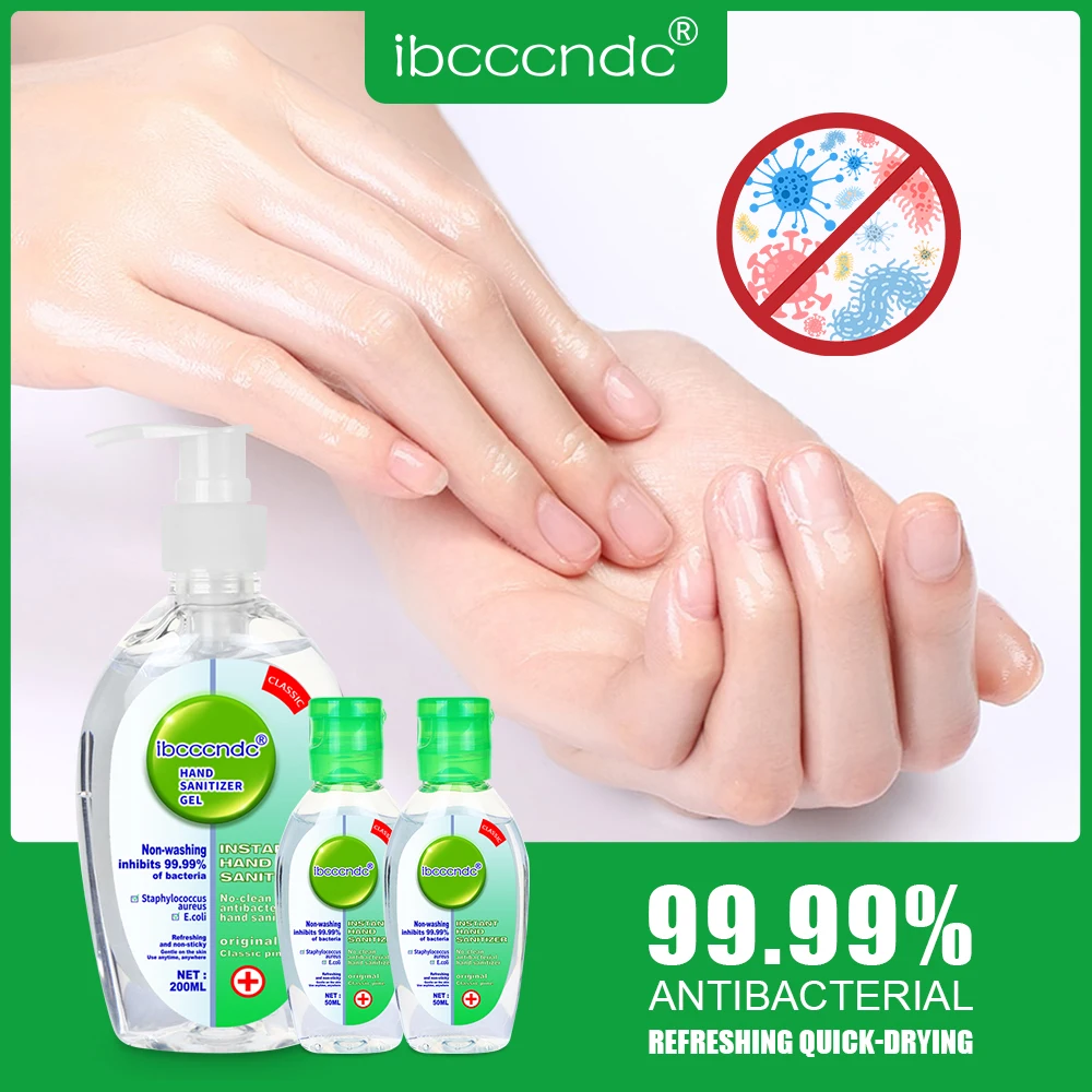 

1*200ml+2pcs*50ml Antibacterial Hand Sanitizer Hand Disinfection Gel No-clean Quick-Dry Disposable Handgel 75% Ethanol Sanitizer